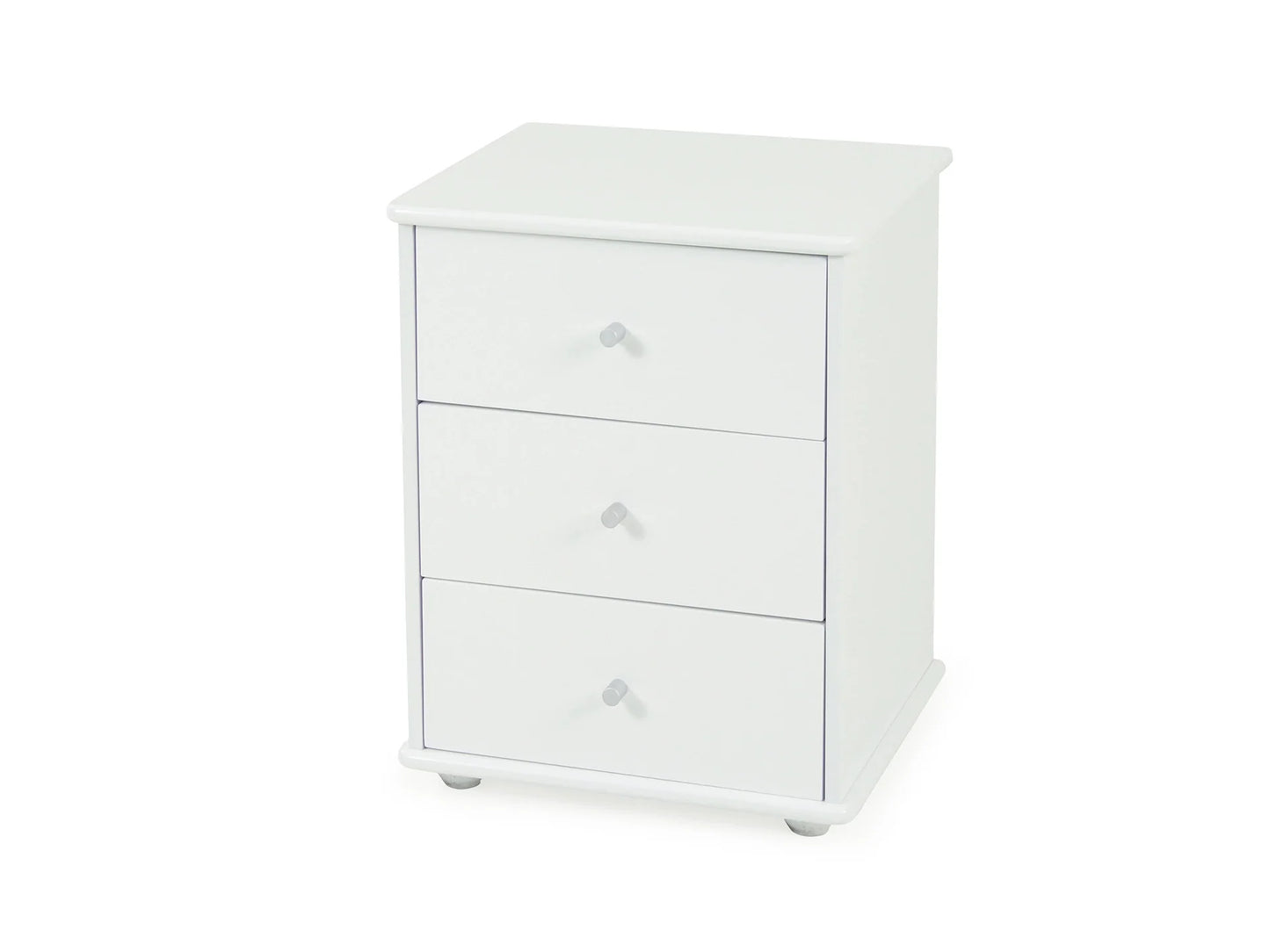 DEB Bianca White 3 Drawer Bedside