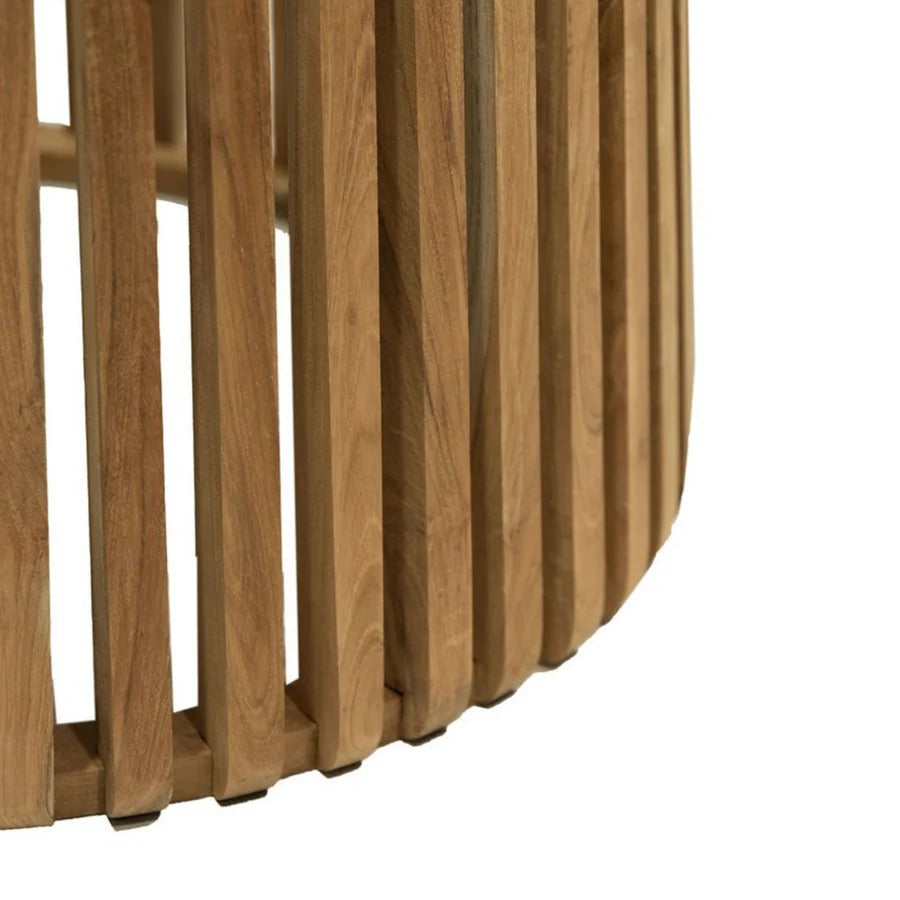 Crusoe Slatted Natural Coffee Table 500mm Dia