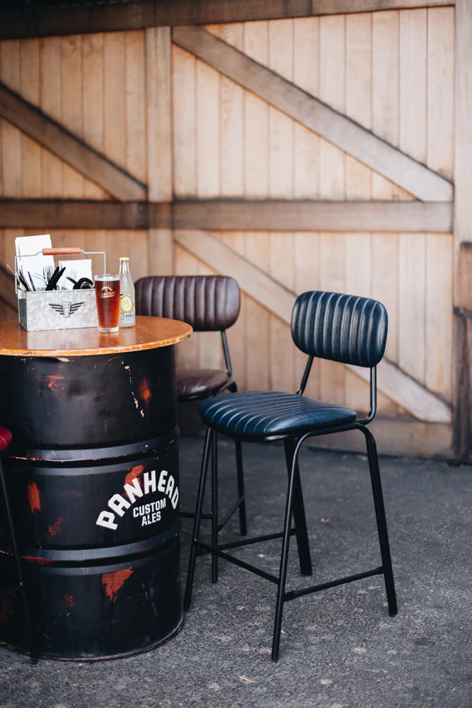 SAL Datsun Vintage Black PU Bar Stool