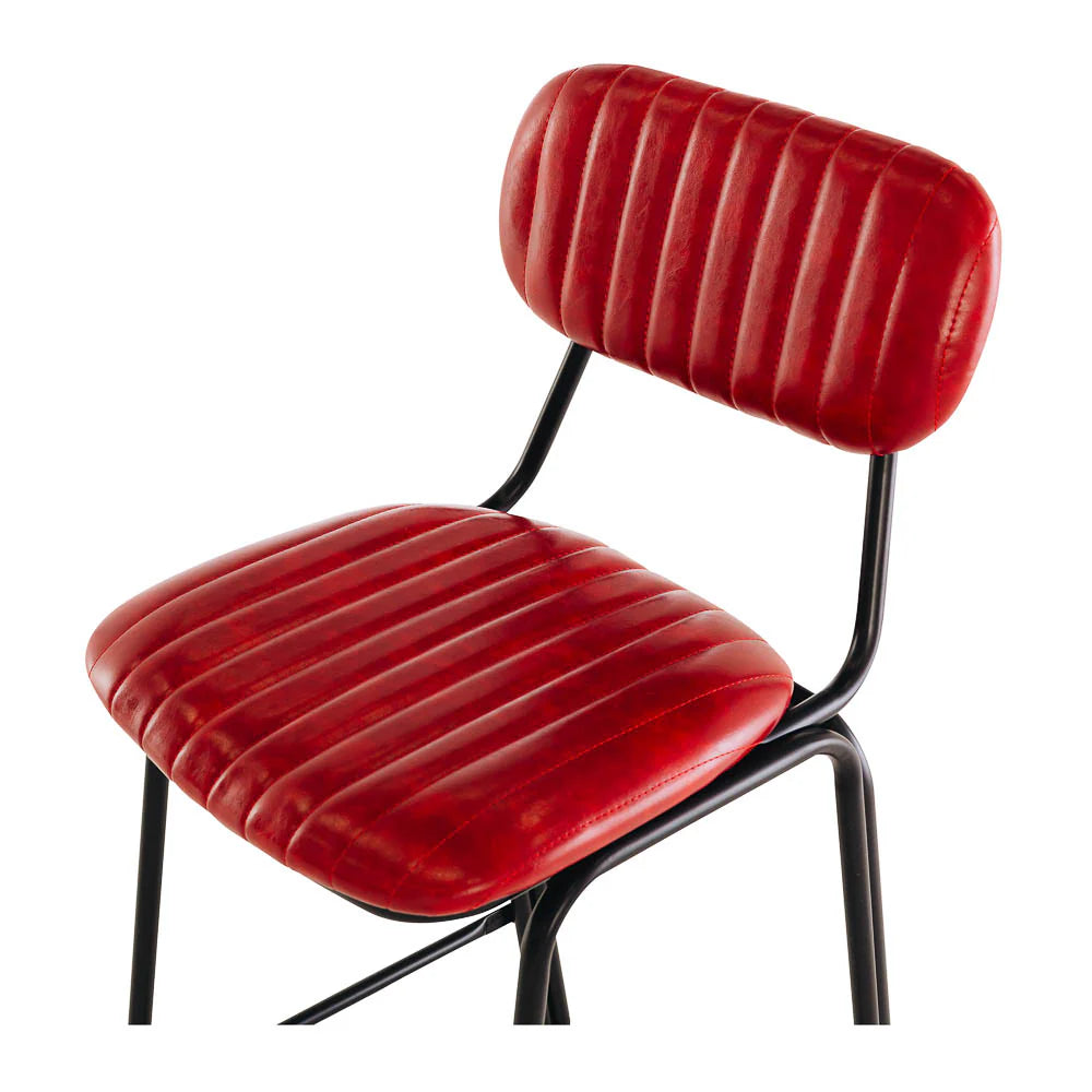 Datsun Vintage Red PU Bar Stool