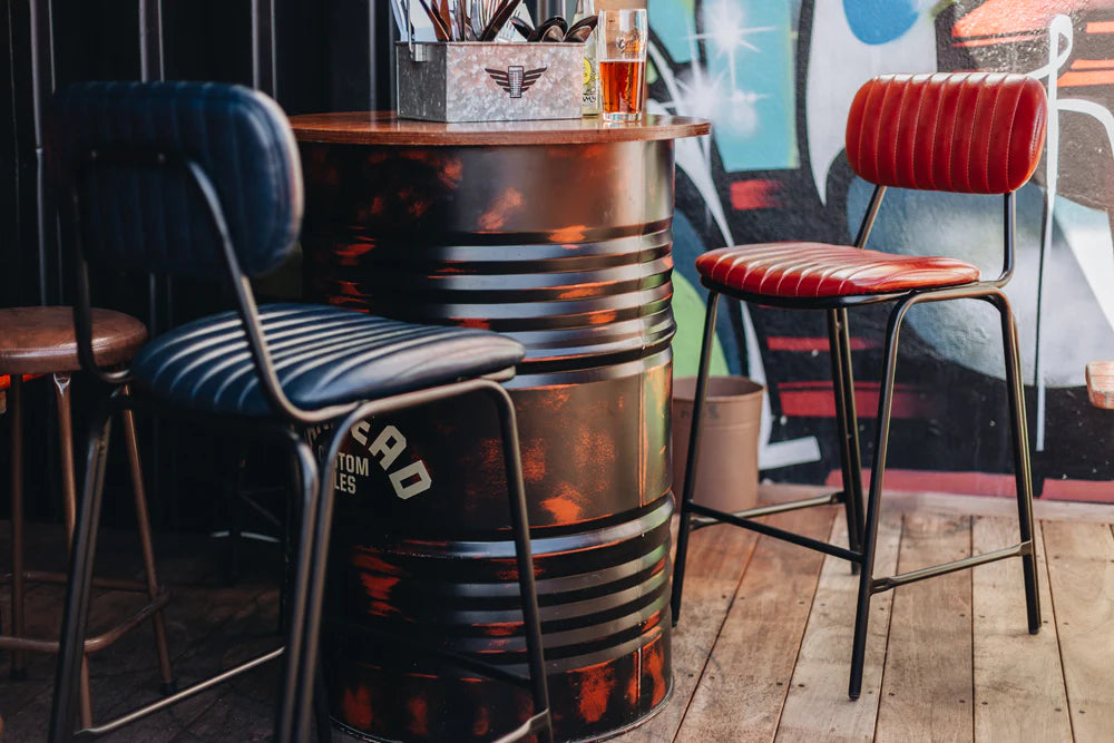 Datsun Vintage Red PU Bar Stool