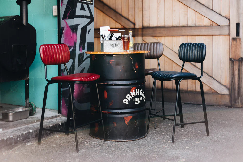 Datsun Vintage Red PU Bar Stool