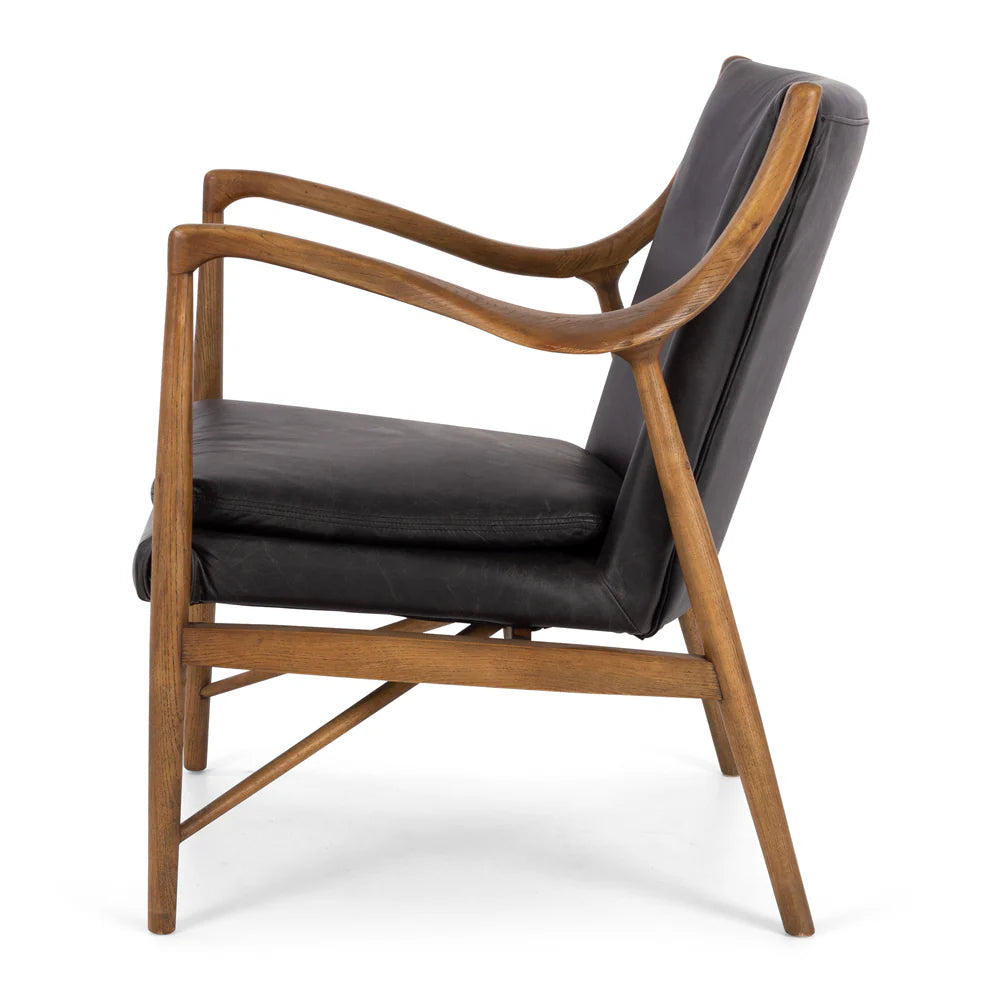 SAL Finn Leather Armchair Black