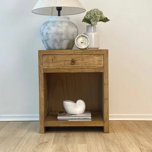 Heritage Elm 1 Drawer Bedside