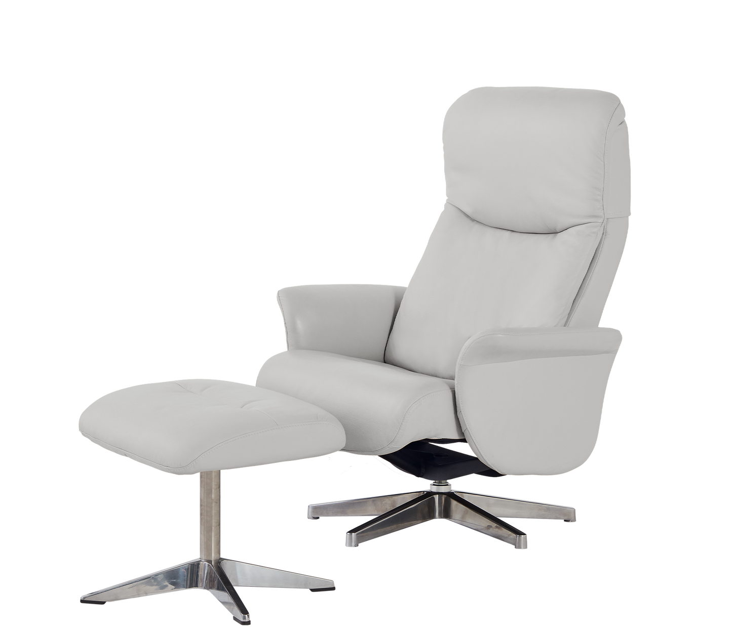 FR Kasai Leather Prague Grey Recliner