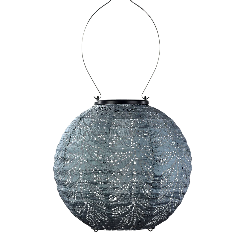 PAR Lantern Round 20cm Grey Blue Folia