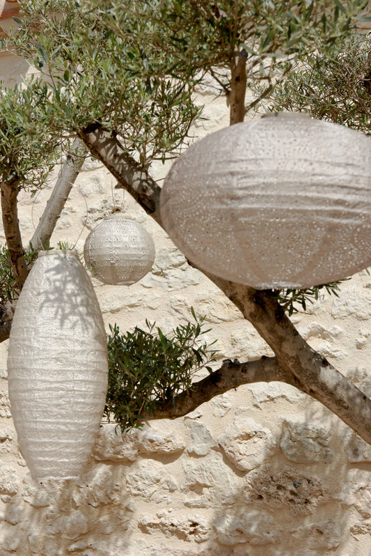 Lantern Round 20cm Light Taupe Spectare
