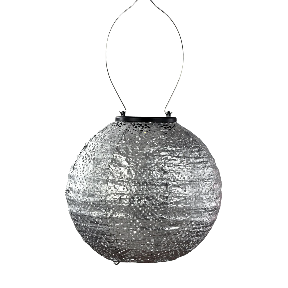 Lantern Round 20cm Silver Topaz