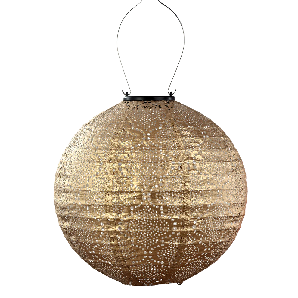 Lantern Round 30cm Gold Bazaar