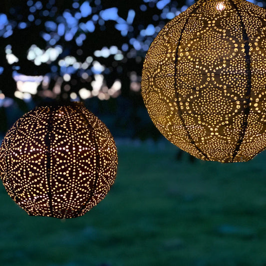 Lantern Round 20cm Copper Sashiko