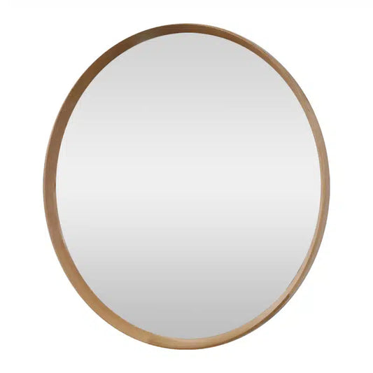 Odin Round Mirror Natural Oak 100cm