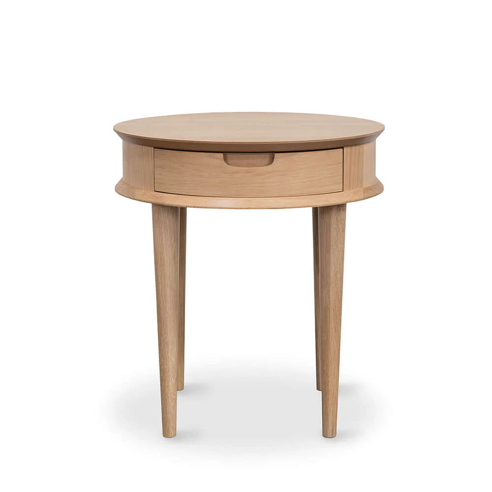 SAL Oslo Round Lamp Table With Drawer