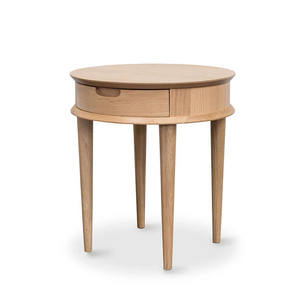 SAL Oslo Round Lamp Table With Drawer