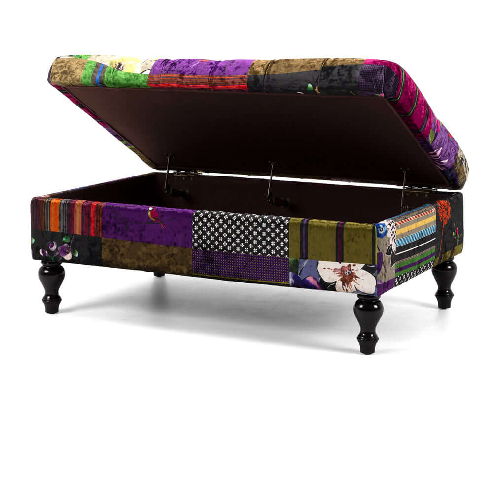 Patchwork Storage Ottoman
