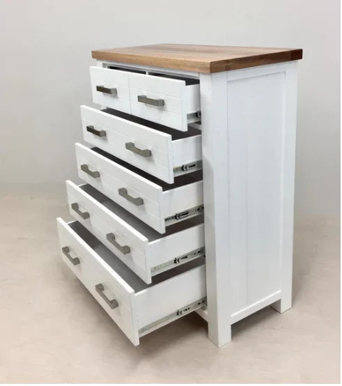 2 Tone 6 Drawer Tallboy