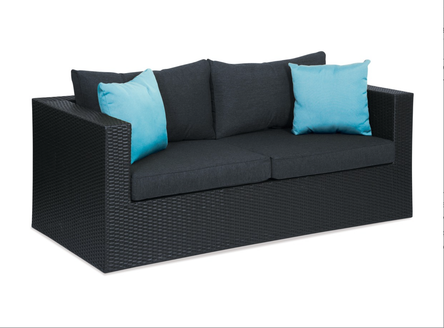 Mode 2 Seater Mocha Wicker/Black Cushions