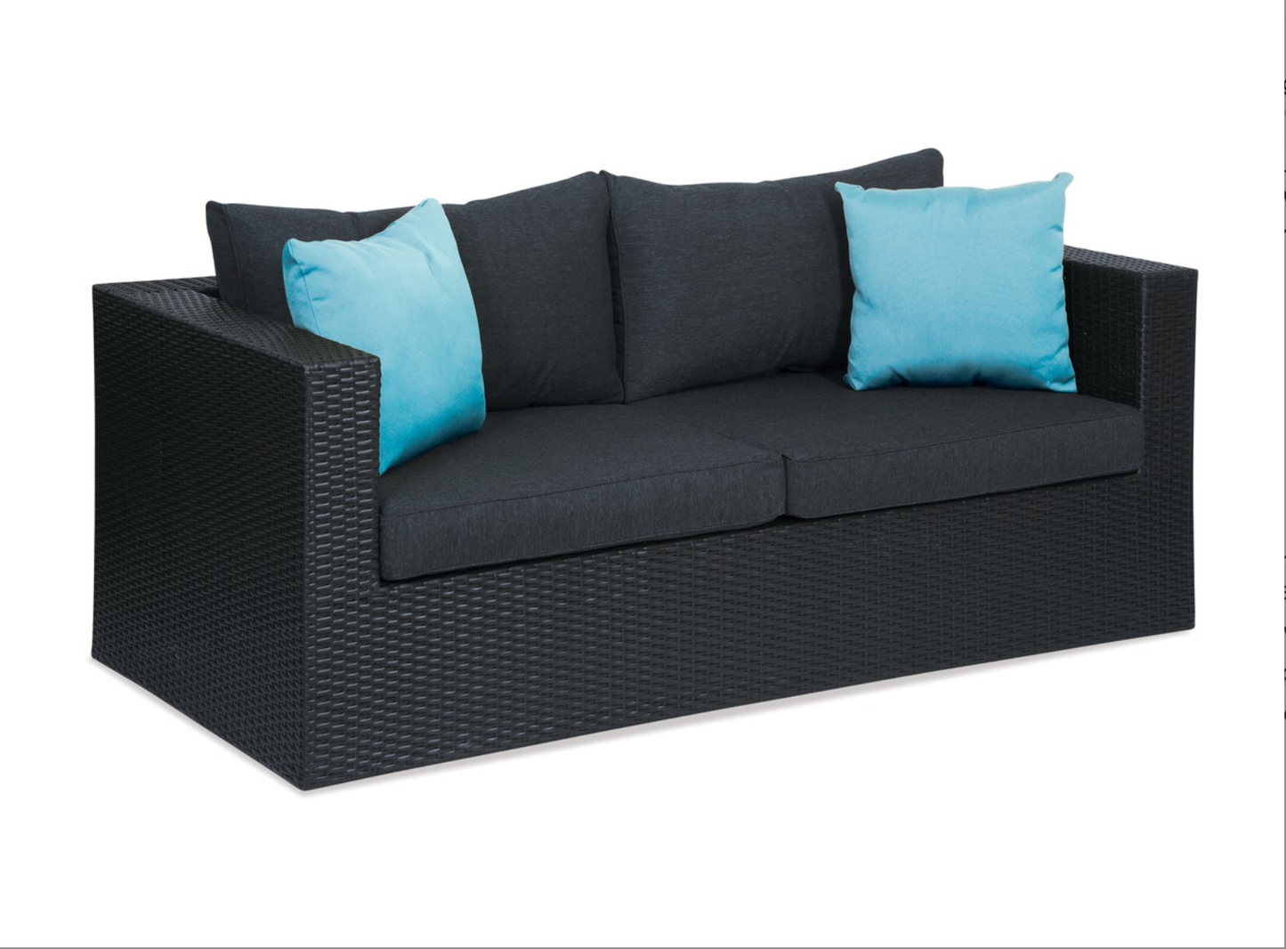 DANSKE Mode 2 Seater Mocha Wicker/Black Cushions