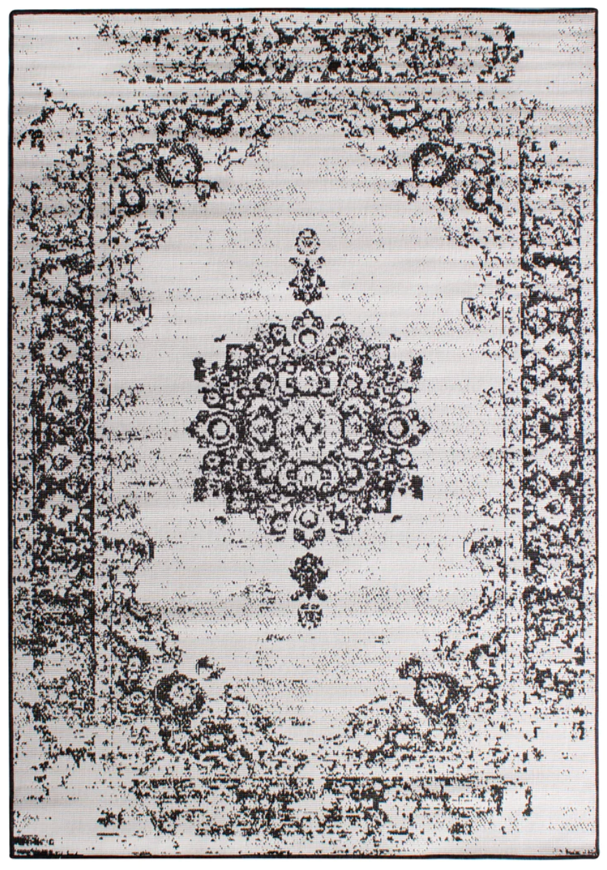 Eden Medallion Black Outdoor Rug 160 X 230cm