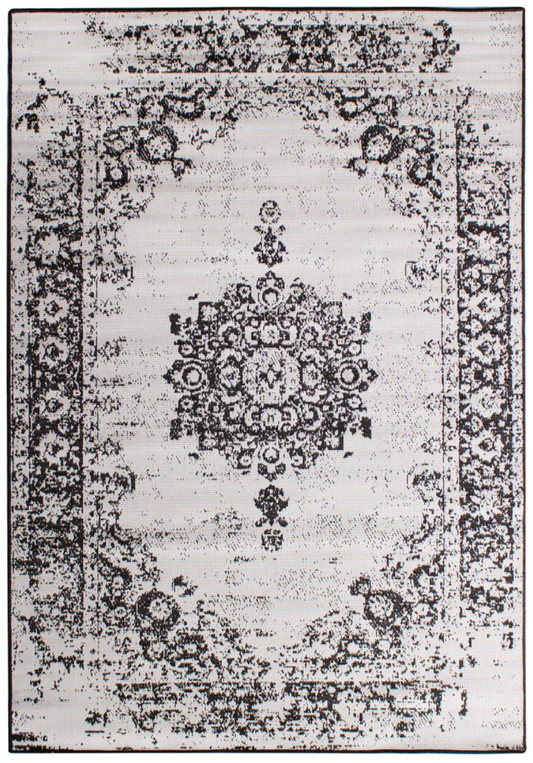 Eden Medallion Black Outdoor Rug 160 X 230cm