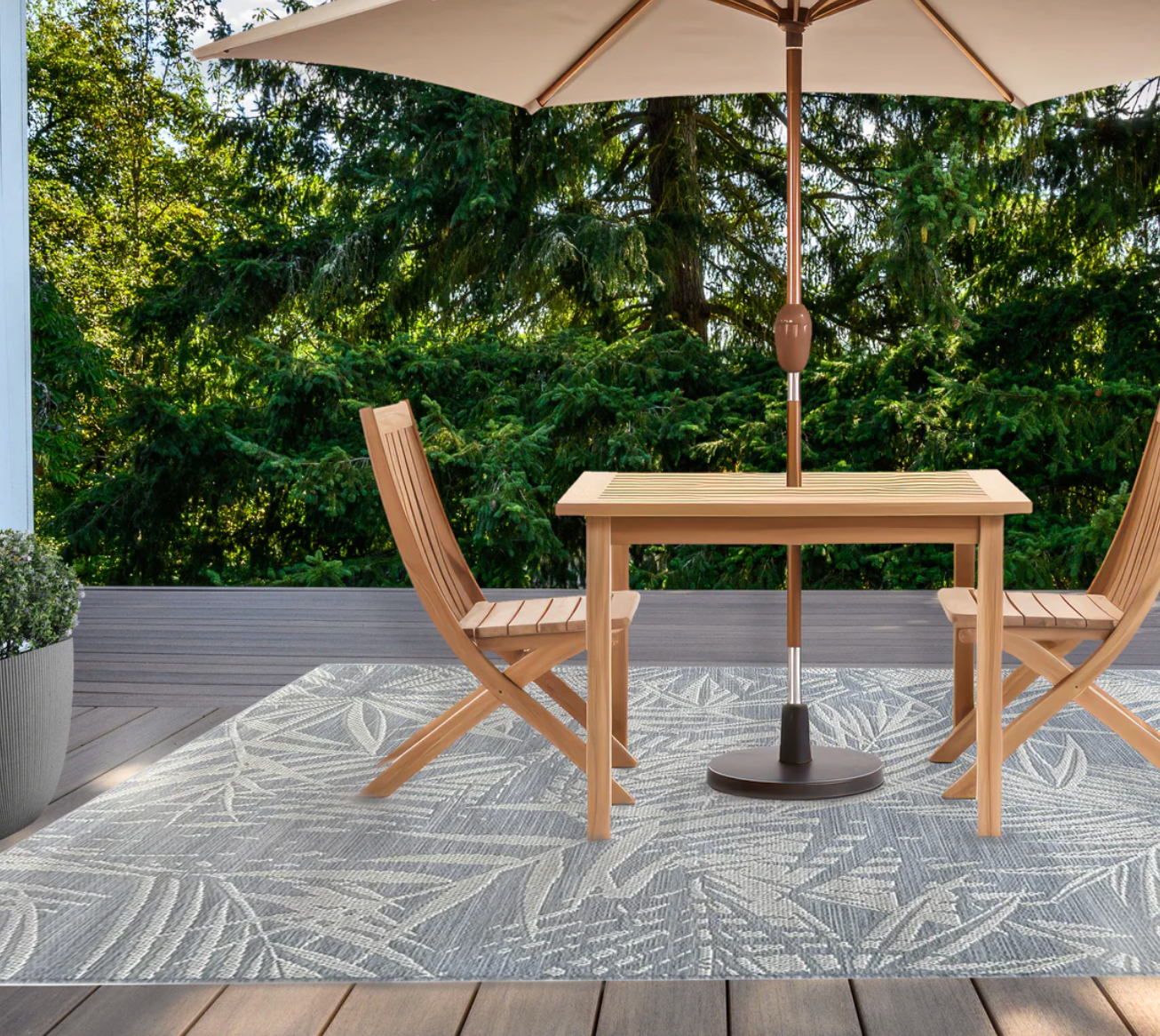 Kosta Rug Leaves Grey 160 x 230cm