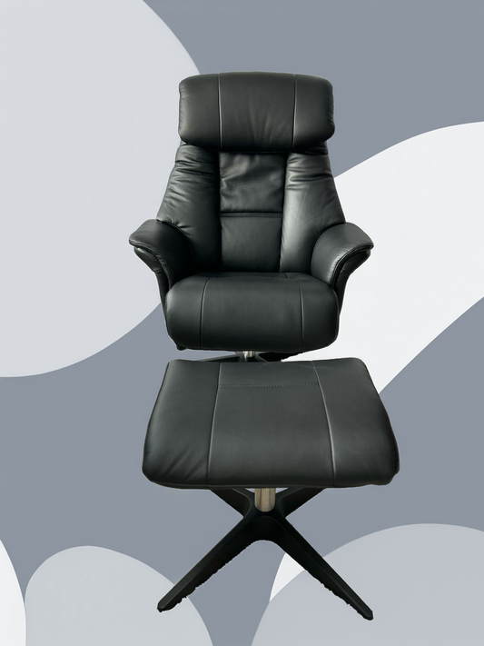 FR Alfredo Leather Noir Black Recliner