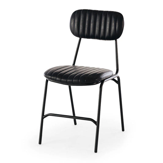 SAL Datsun Vintage Black PU Dining Chair