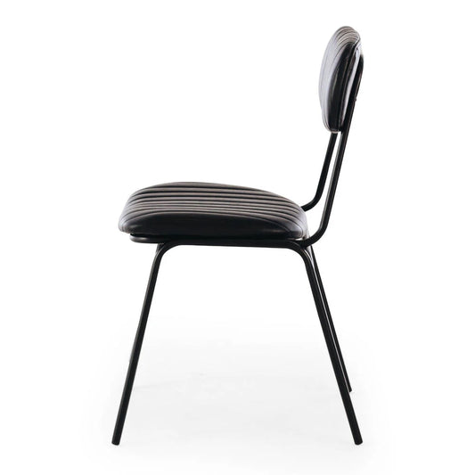 SAL Datsun Vintage Black PU Dining Chair