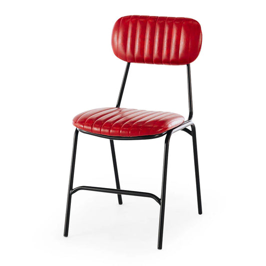 SAL Datsun Vintage Red PU Dining Chair