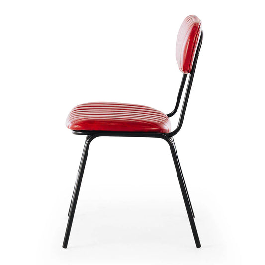 SAL Datsun Vintage Red PU Dining Chair