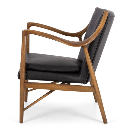 SAL Finn Leather Armchair Black