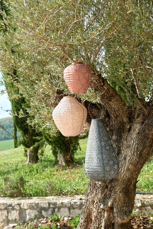 Lantern Jar 30cm Pink Ikat
