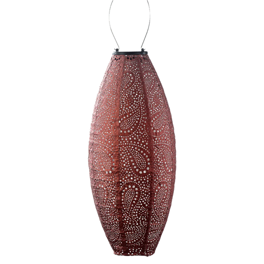 Lantern Long Oval 20cm Copper Paisley