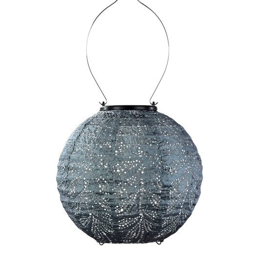 Lantern Round 20cm Grey Blue Folia