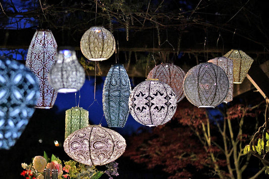 Lantern Round 20cm Silver Topaz