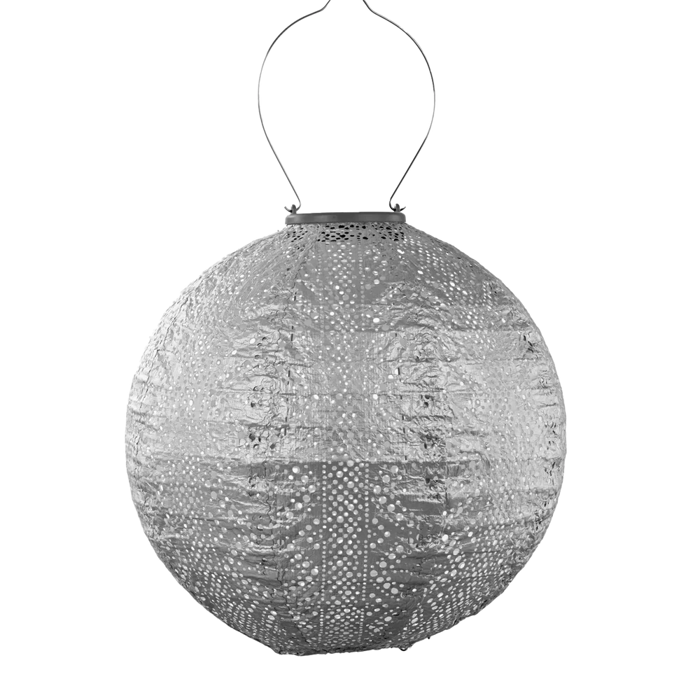 Lantern Round 30cm Silver Lace