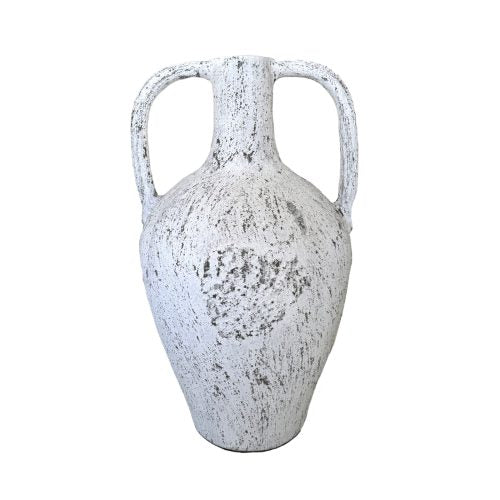 Lombok Urn Buffalo Antique Whitewash Medium 42cm