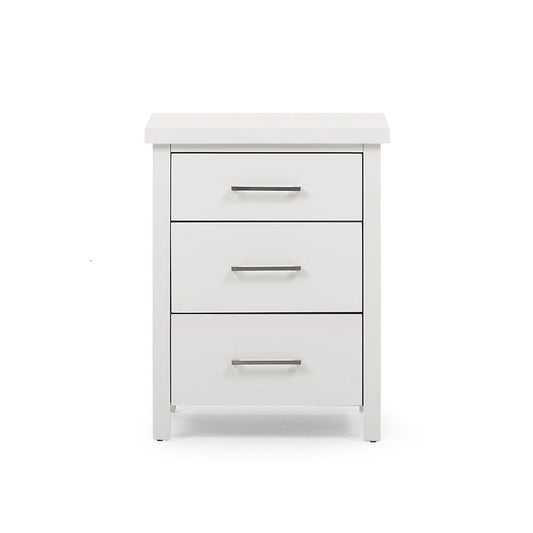 SF Master 3 Drawer White Bedside