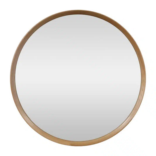 Odin Round Mirror Natural Oak 100cm