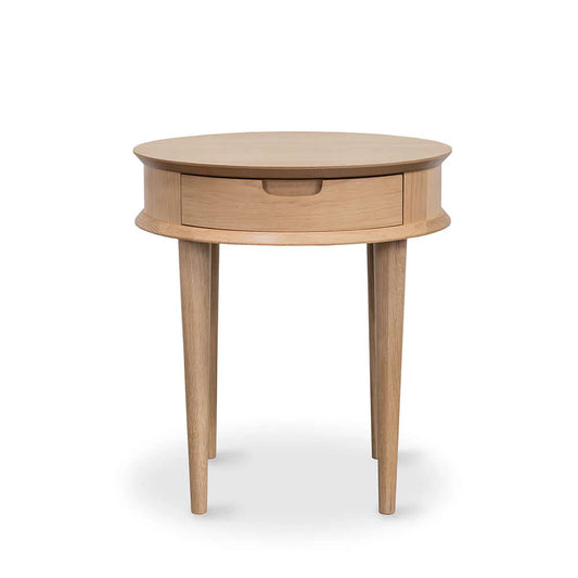 Oslo Round Lamp Table With Drawer