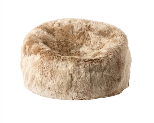 Auskin Leather/Long Wool Bean Bag