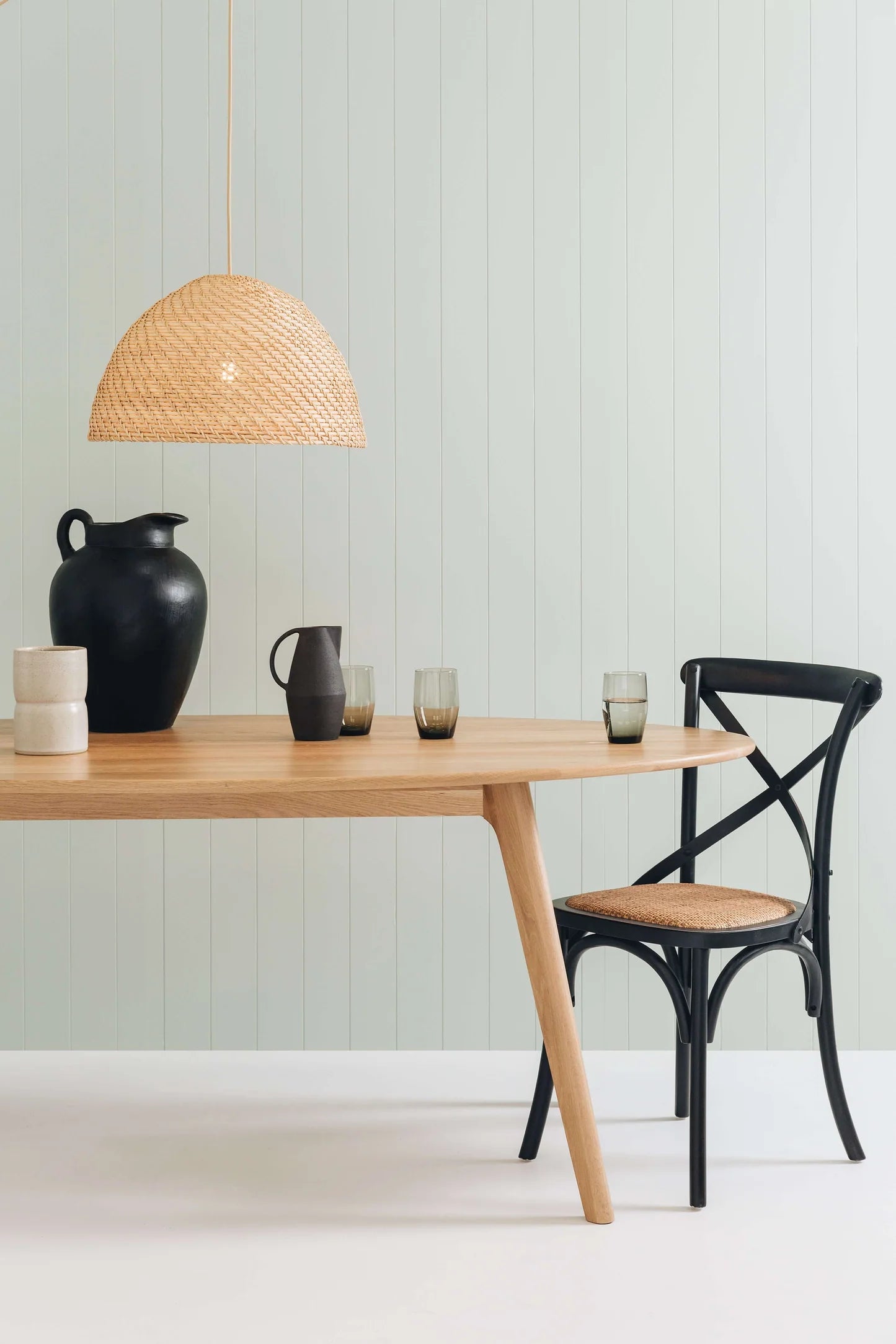 Villa X Back Aged Black Rattan Seat Chair