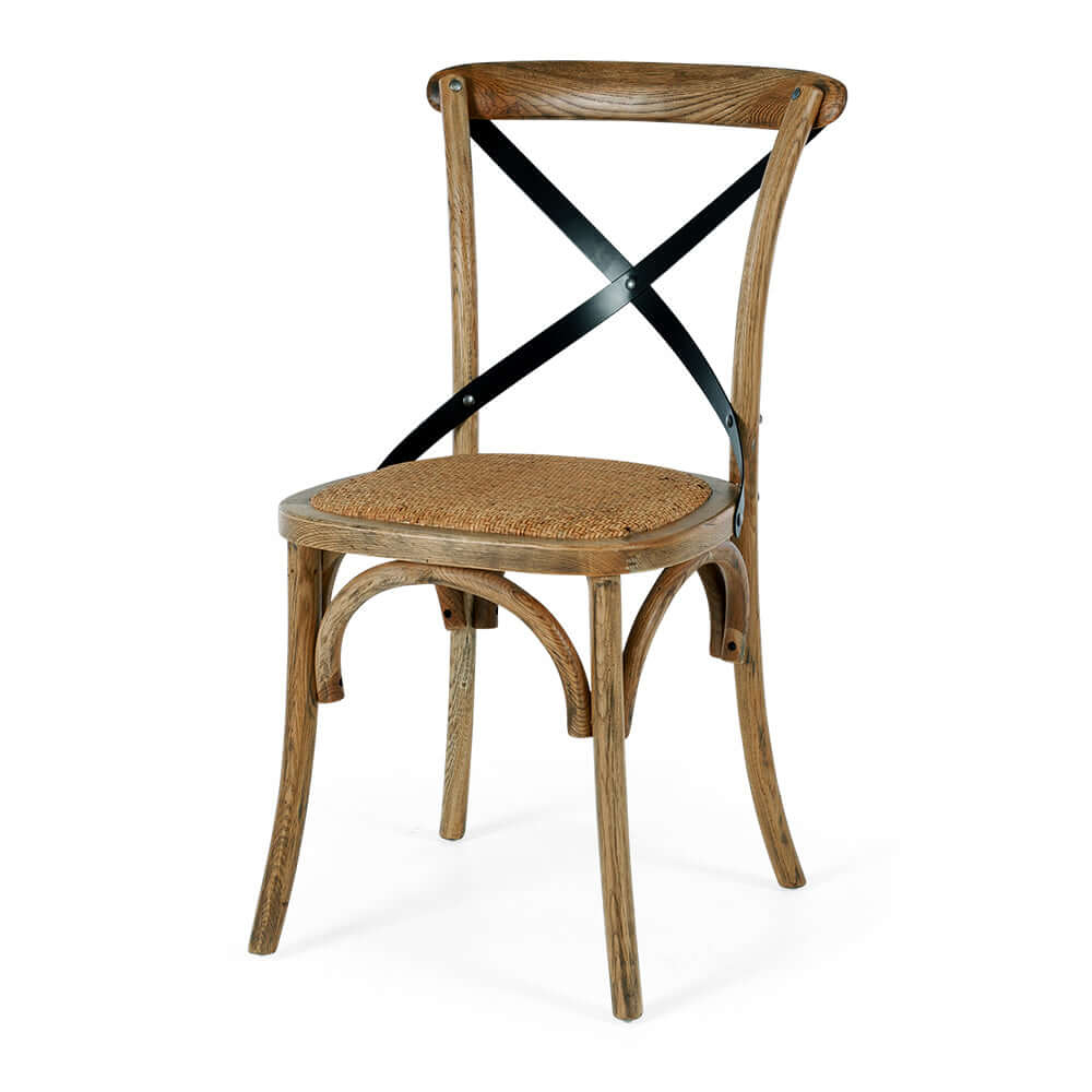 Villa X Back Chair Smoked Oak Rattan Seat