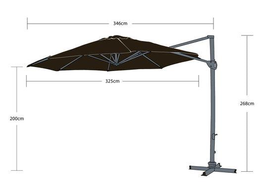 Titan Charcoal 3.3M Round Cantilever Umbrella